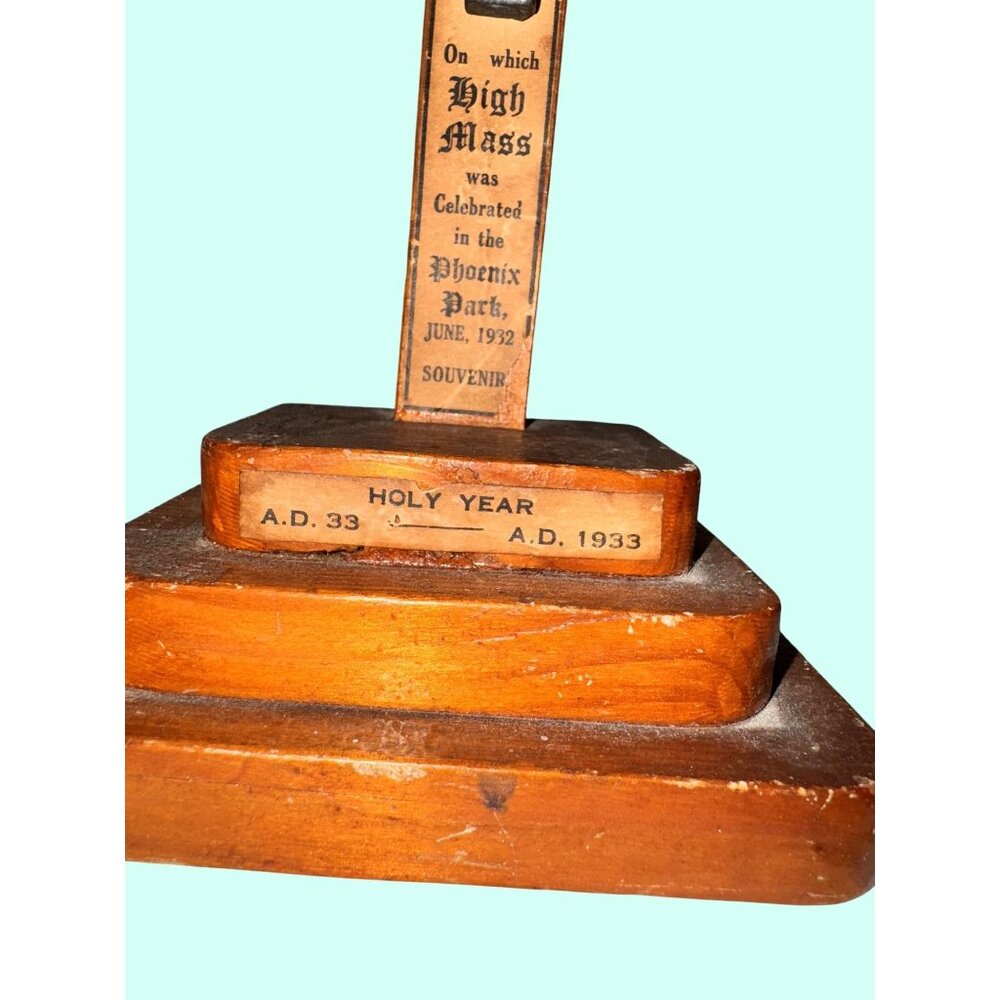Vintage Wooden Crucifix High Altar Cross With Metal Jesus Christ Figure - Picture 6 of 8